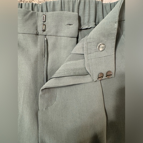 Women's Sage Green Tailored Pants - Picture 5 of 7